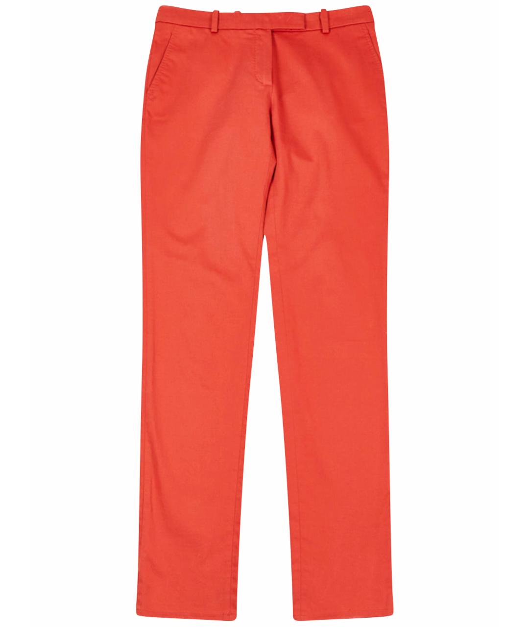 LORO PIANA Розовые хлопко-эластановые прямые брюки, фото 1