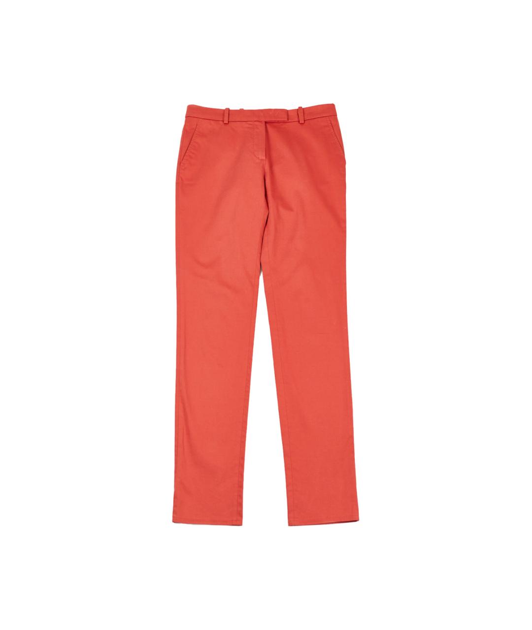 LORO PIANA Розовые хлопко-эластановые прямые брюки, фото 6