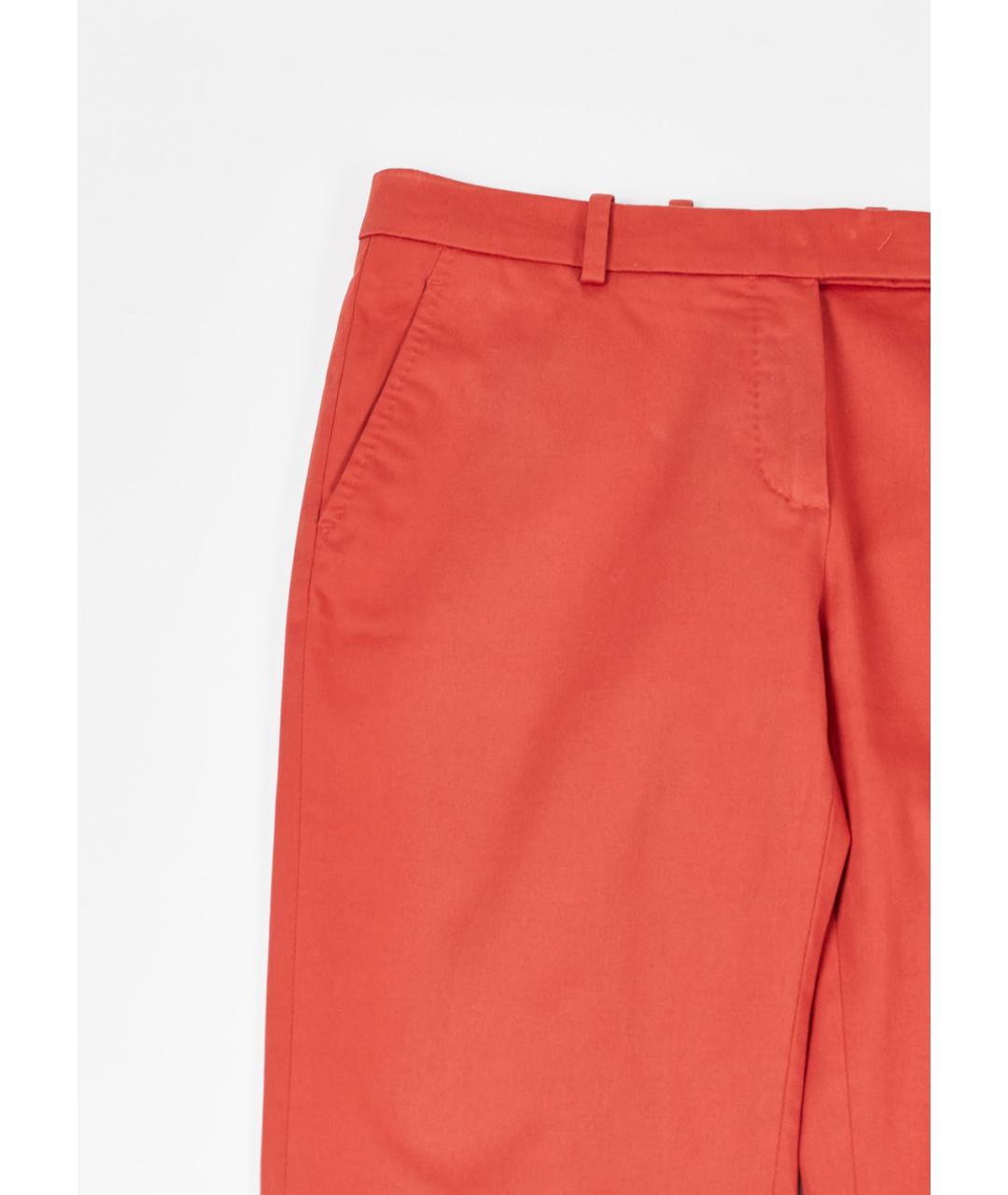 LORO PIANA Розовые хлопко-эластановые прямые брюки, фото 4