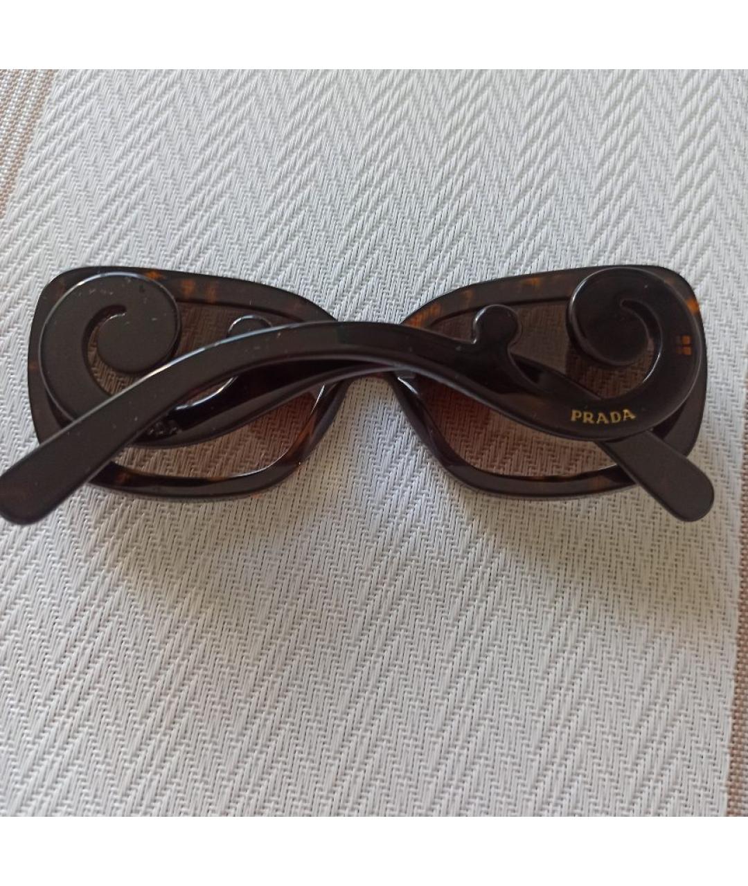 PRADA Коричневые пластиковые солнцезащитные очки, фото 7