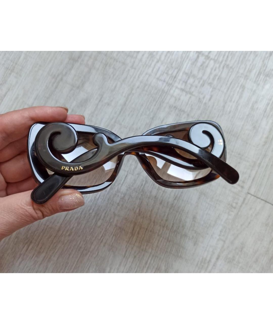 PRADA Коричневые пластиковые солнцезащитные очки, фото 4