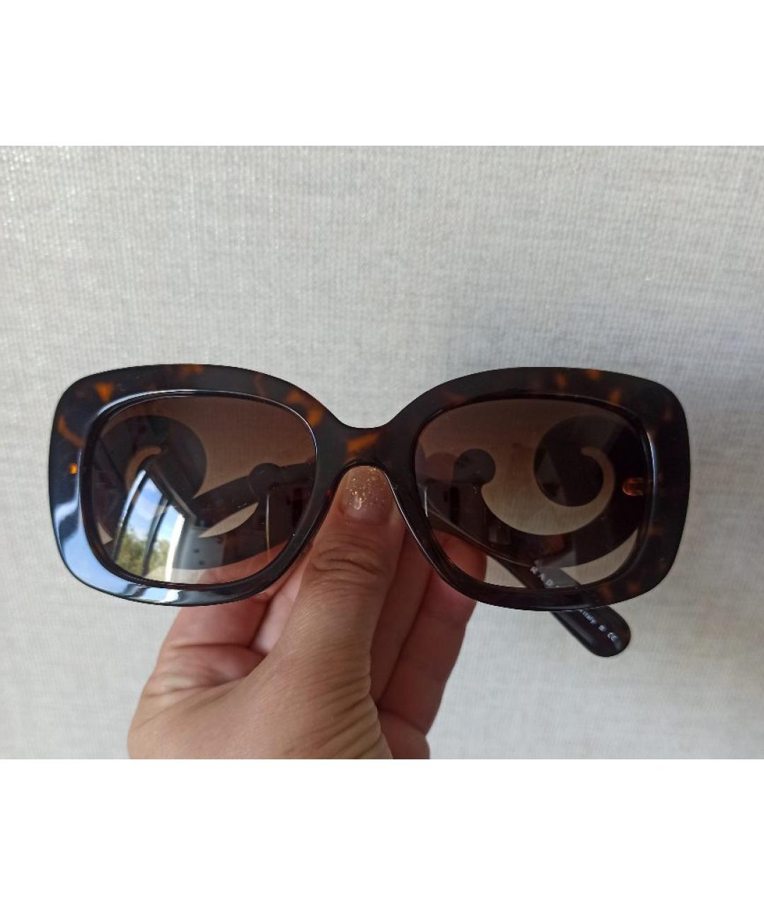 PRADA Коричневые пластиковые солнцезащитные очки, фото 6