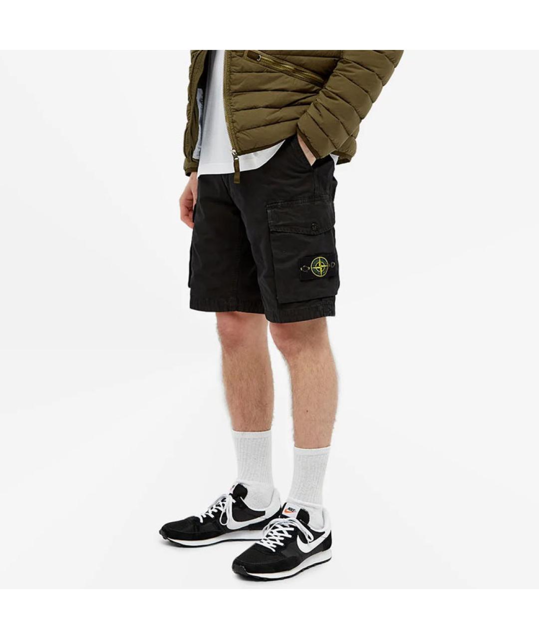 STONE ISLAND Черные шорты, фото 3