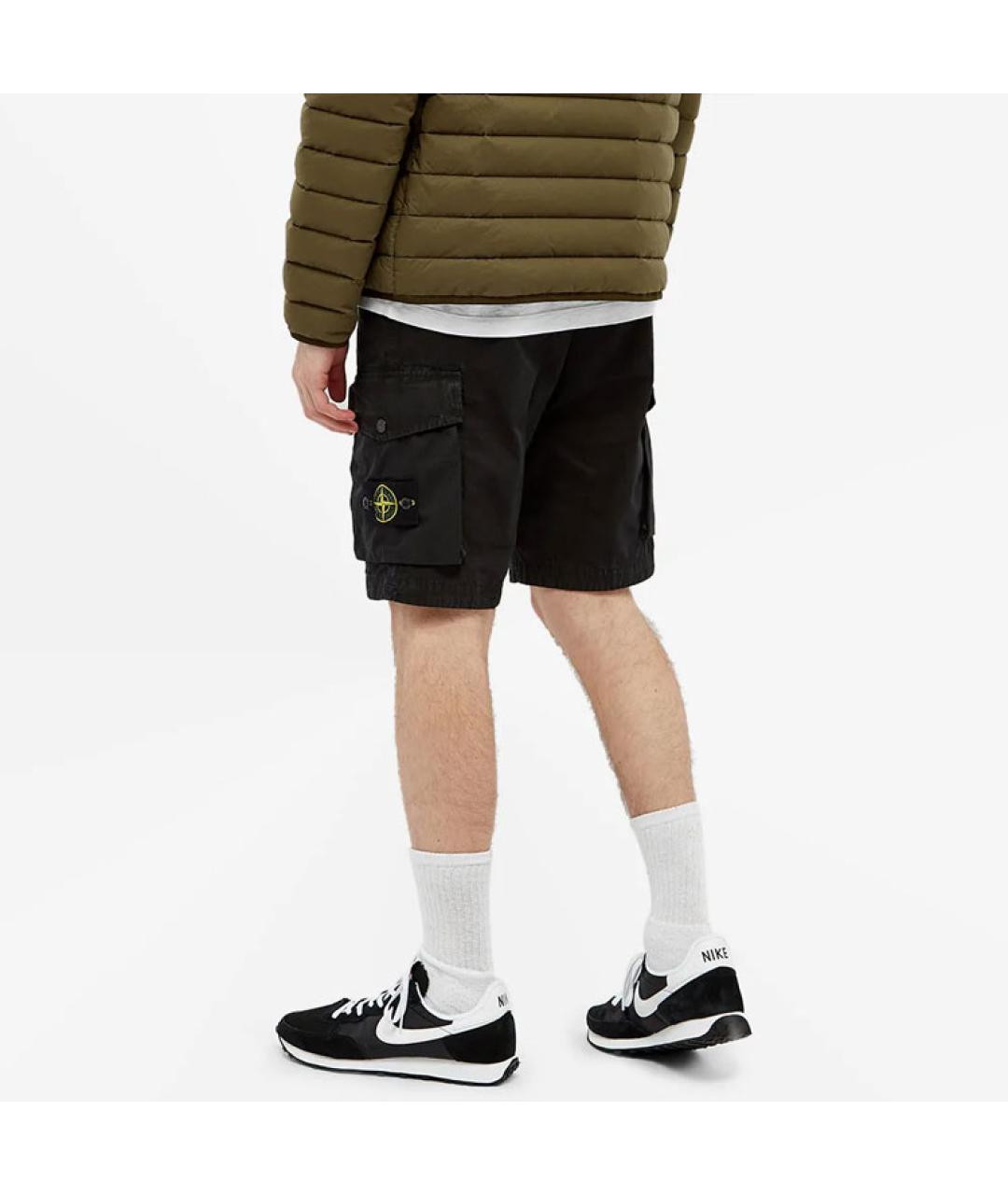 STONE ISLAND Черные шорты, фото 4