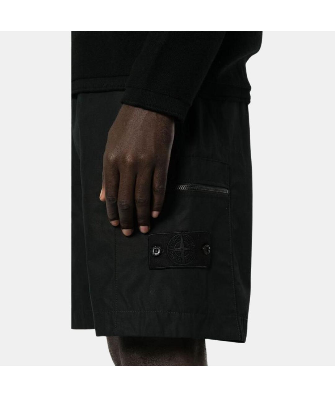 STONE ISLAND Черные шорты, фото 4
