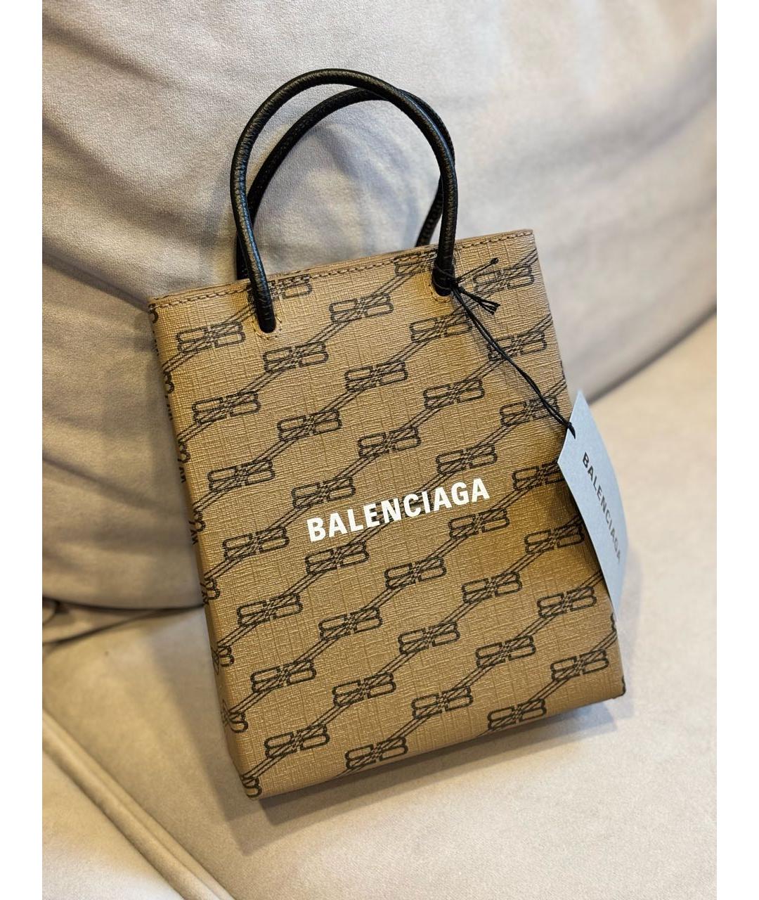 BALENCIAGA Коричневая сумка через плечо из искусственной кожи, фото 2