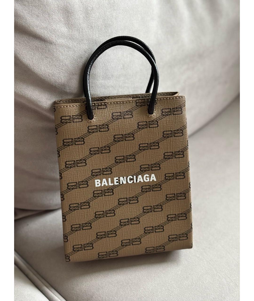 BALENCIAGA Коричневая сумка через плечо из искусственной кожи, фото 7