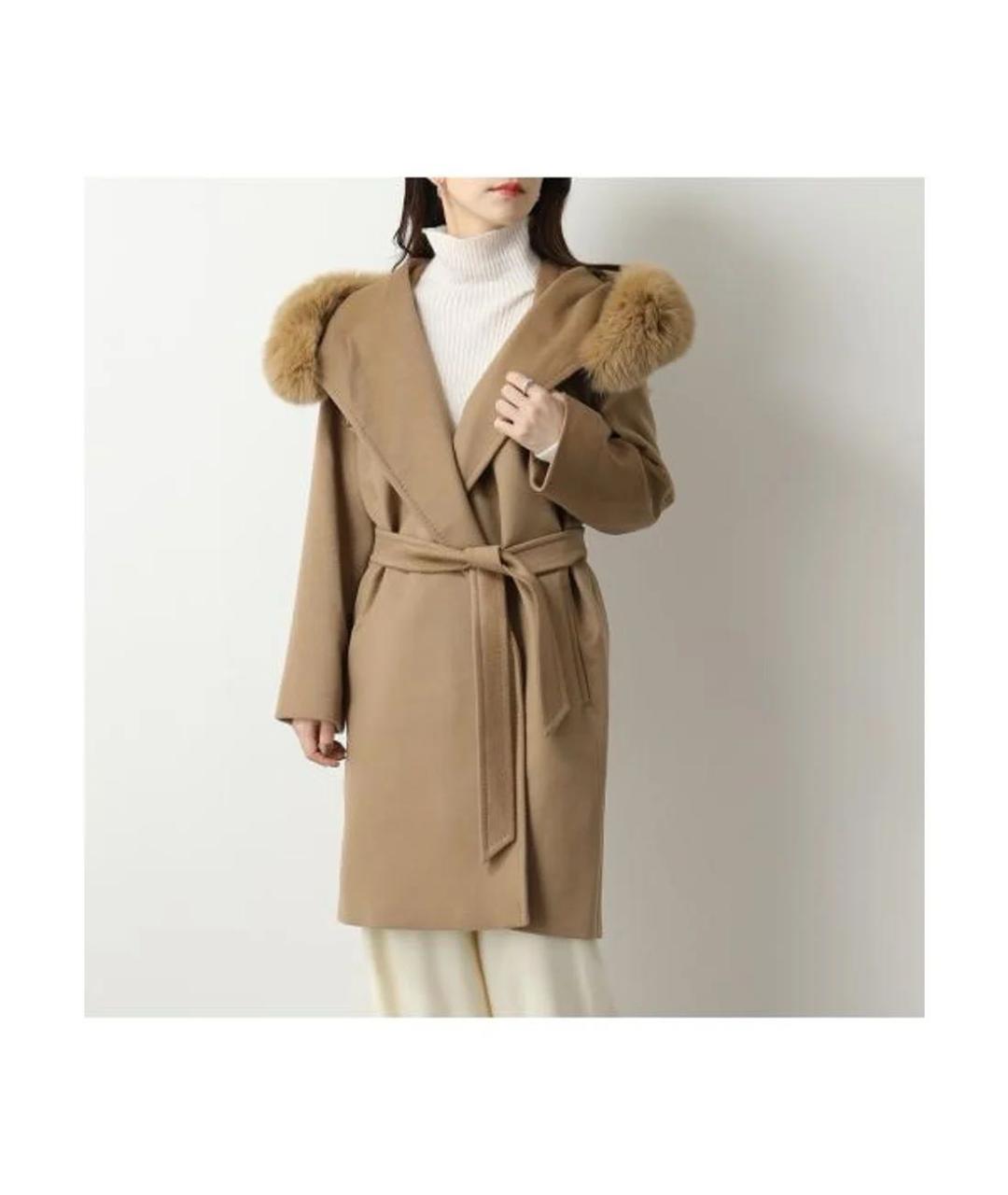 MAX MARA STUDIO Коричневое шерстяное пальто, фото 4