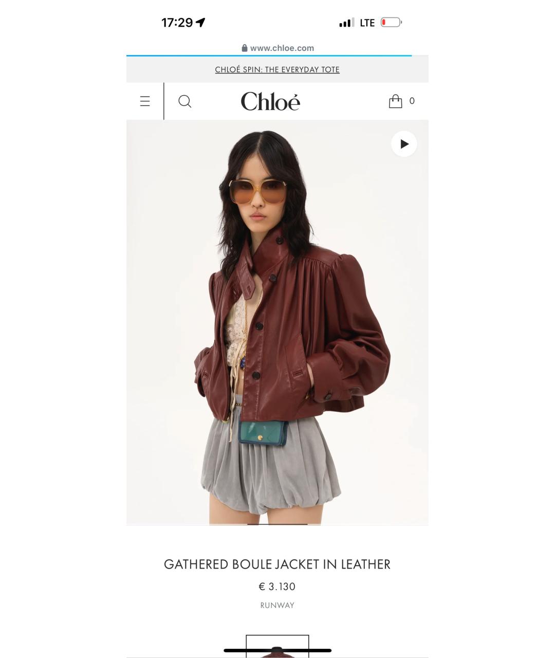 CHLOE Бордовая кожаная куртка, фото 6