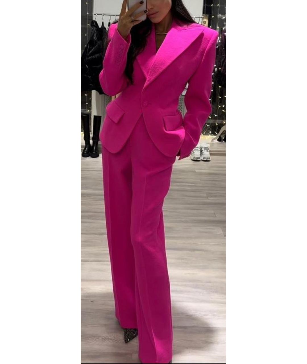 ALEXANDRE VAUTHIER Розовый шерстяной костюм с брюками, фото 6