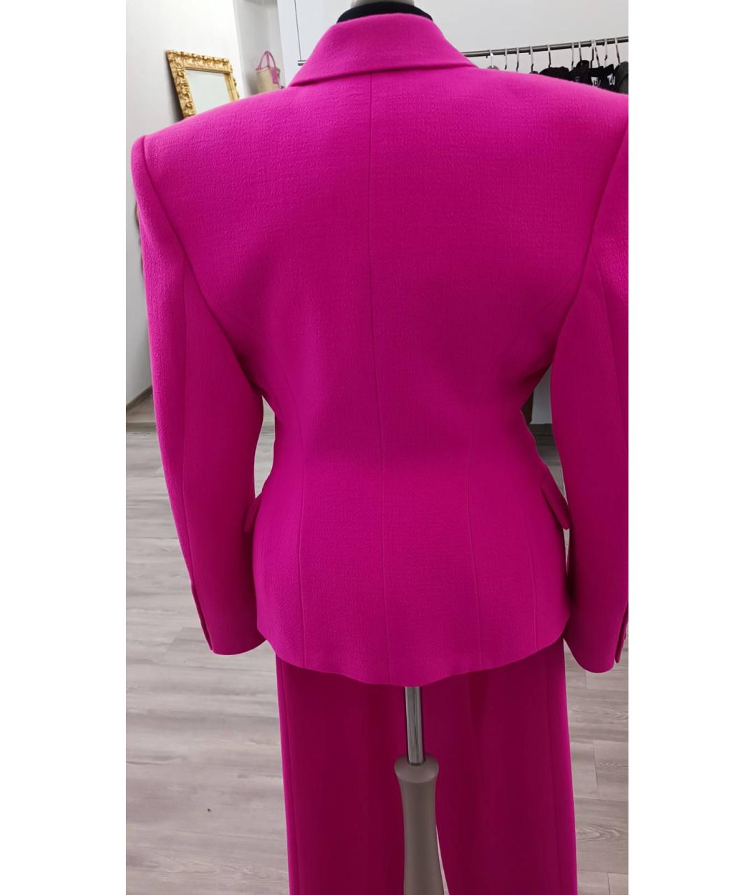 ALEXANDRE VAUTHIER Розовый шерстяной костюм с брюками, фото 4