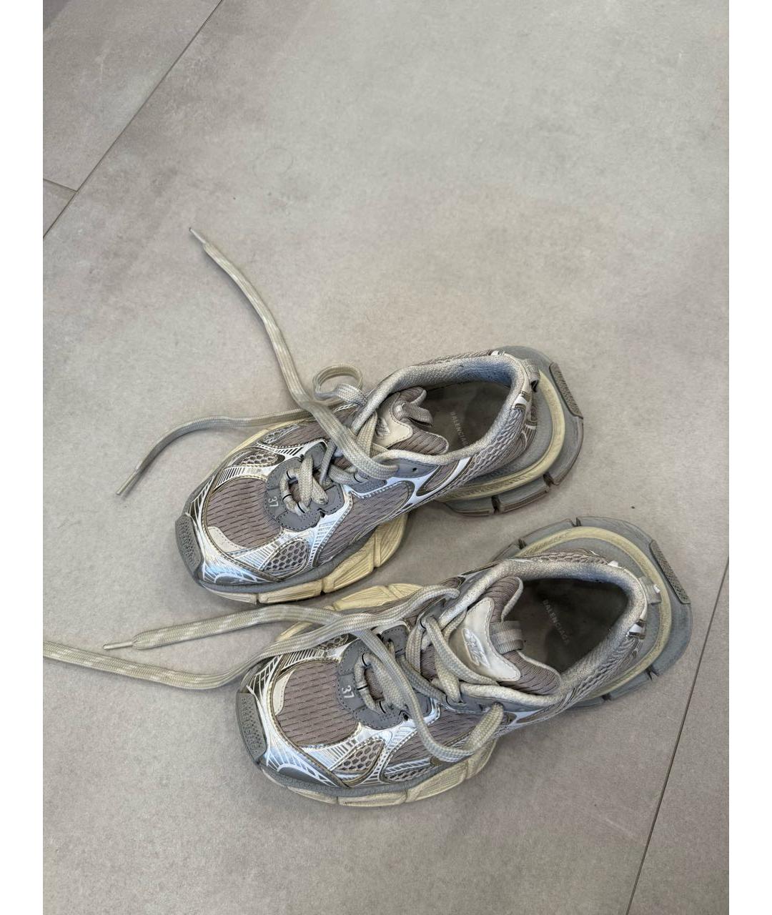 BALENCIAGA Бежевые кожаные кроссовки, фото 3