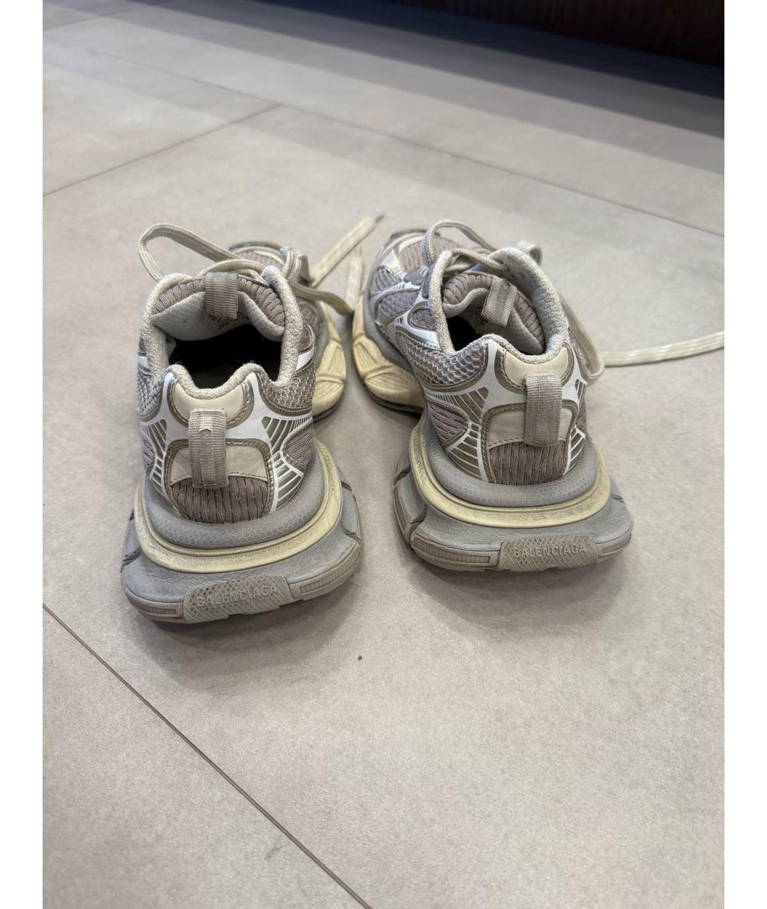 BALENCIAGA Бежевые кожаные кроссовки, фото 4