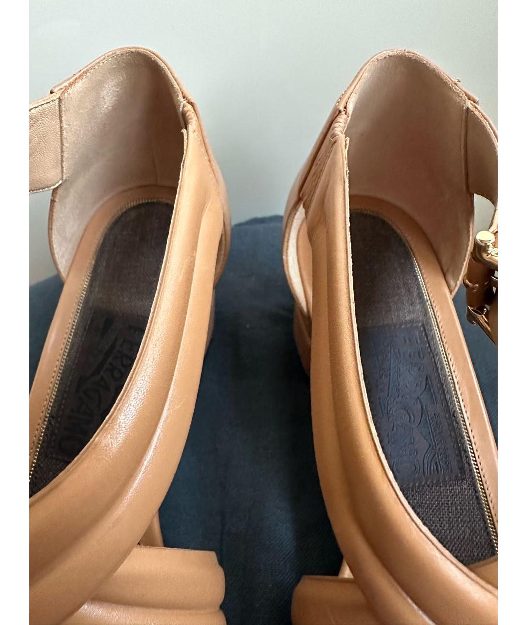 FERRAGAMO Кожаные босоножки, фото 5