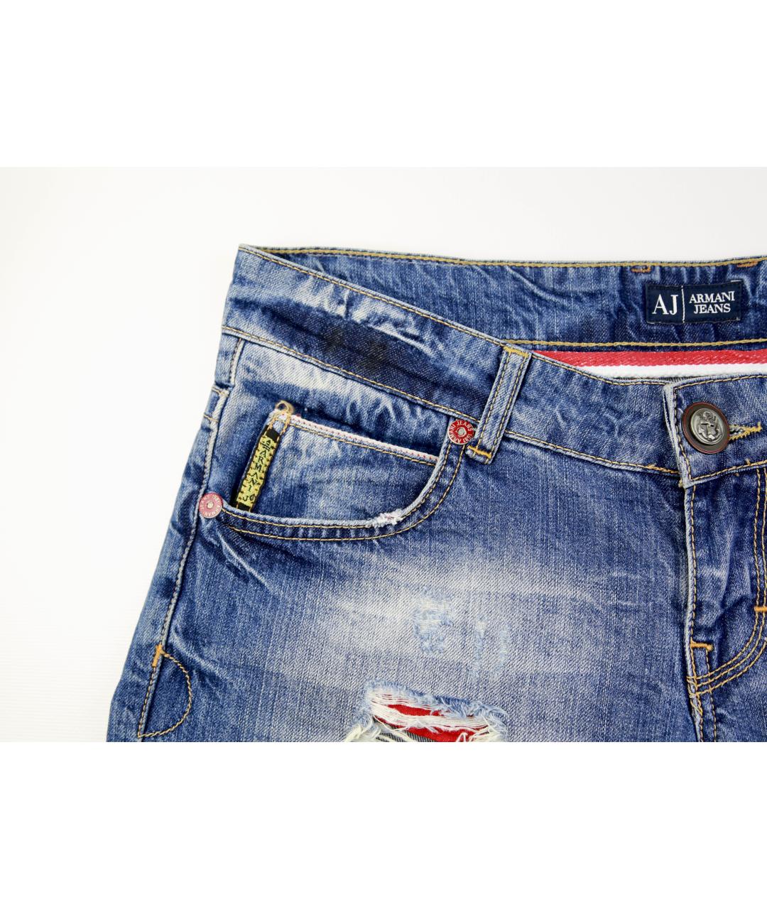 ARMANI JEANS Синие хлопковые шорты, фото 4