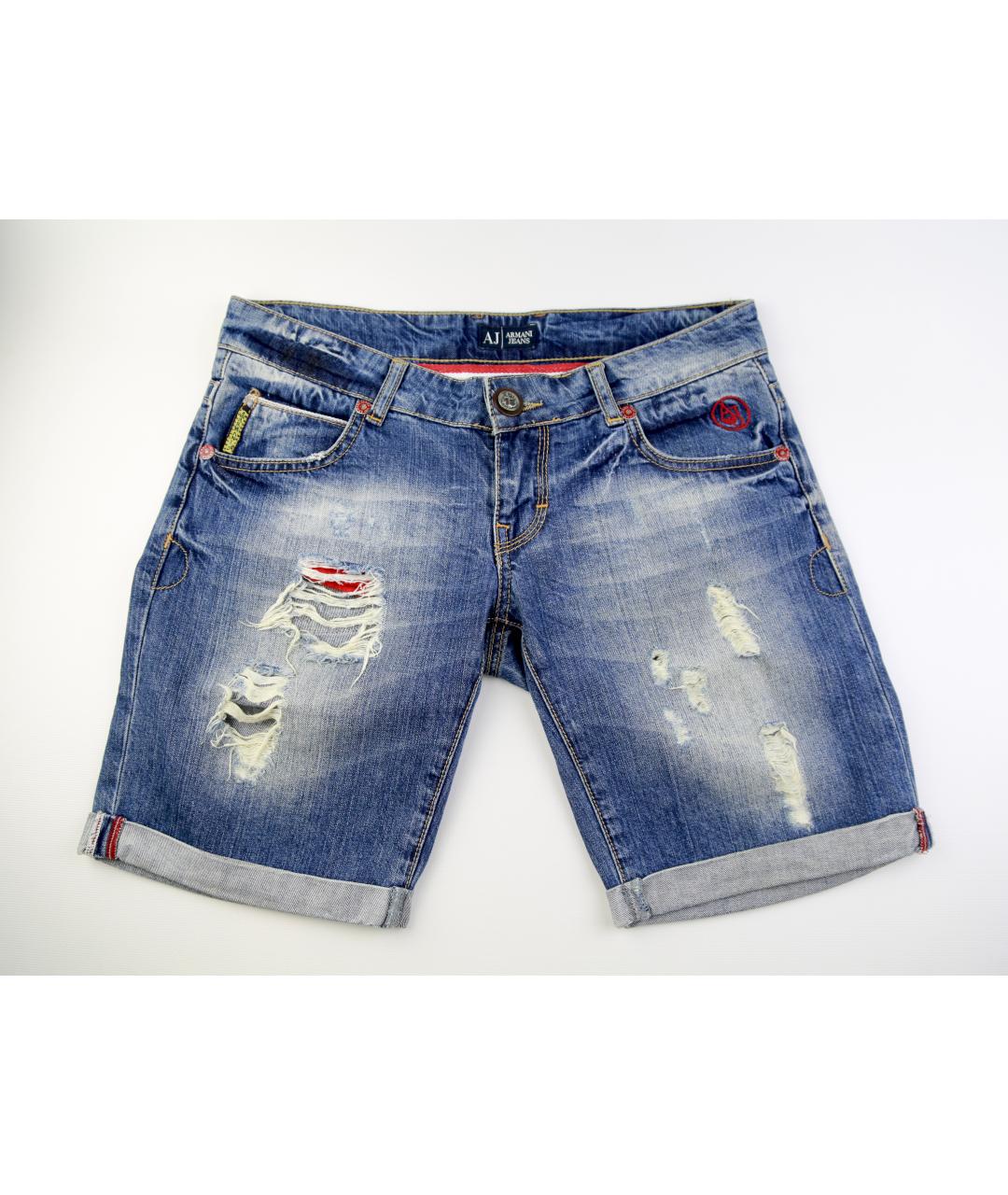 ARMANI JEANS Синие хлопковые шорты, фото 7