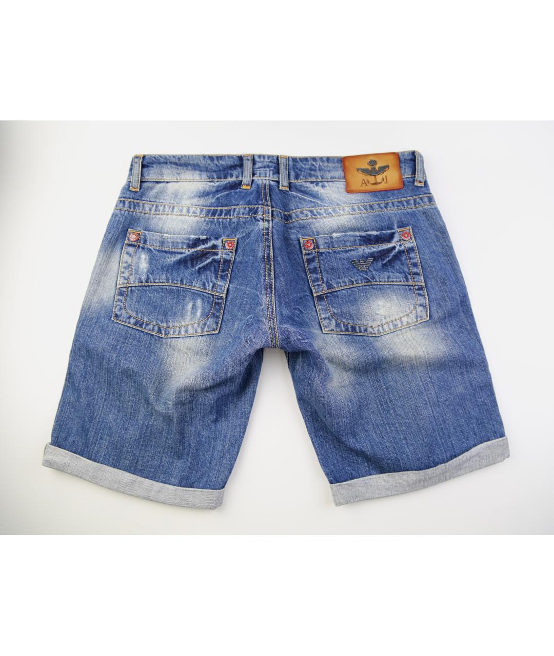 ARMANI JEANS Синие хлопковые шорты, фото 2