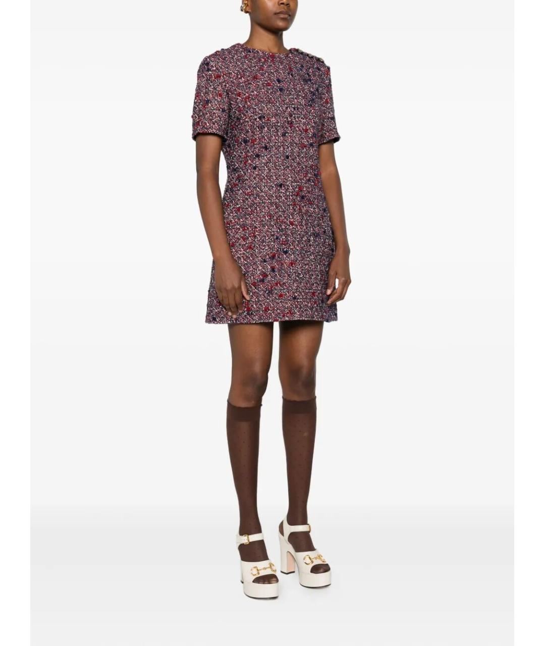 GUCCI Бордовое шерстяное платье, фото 3
