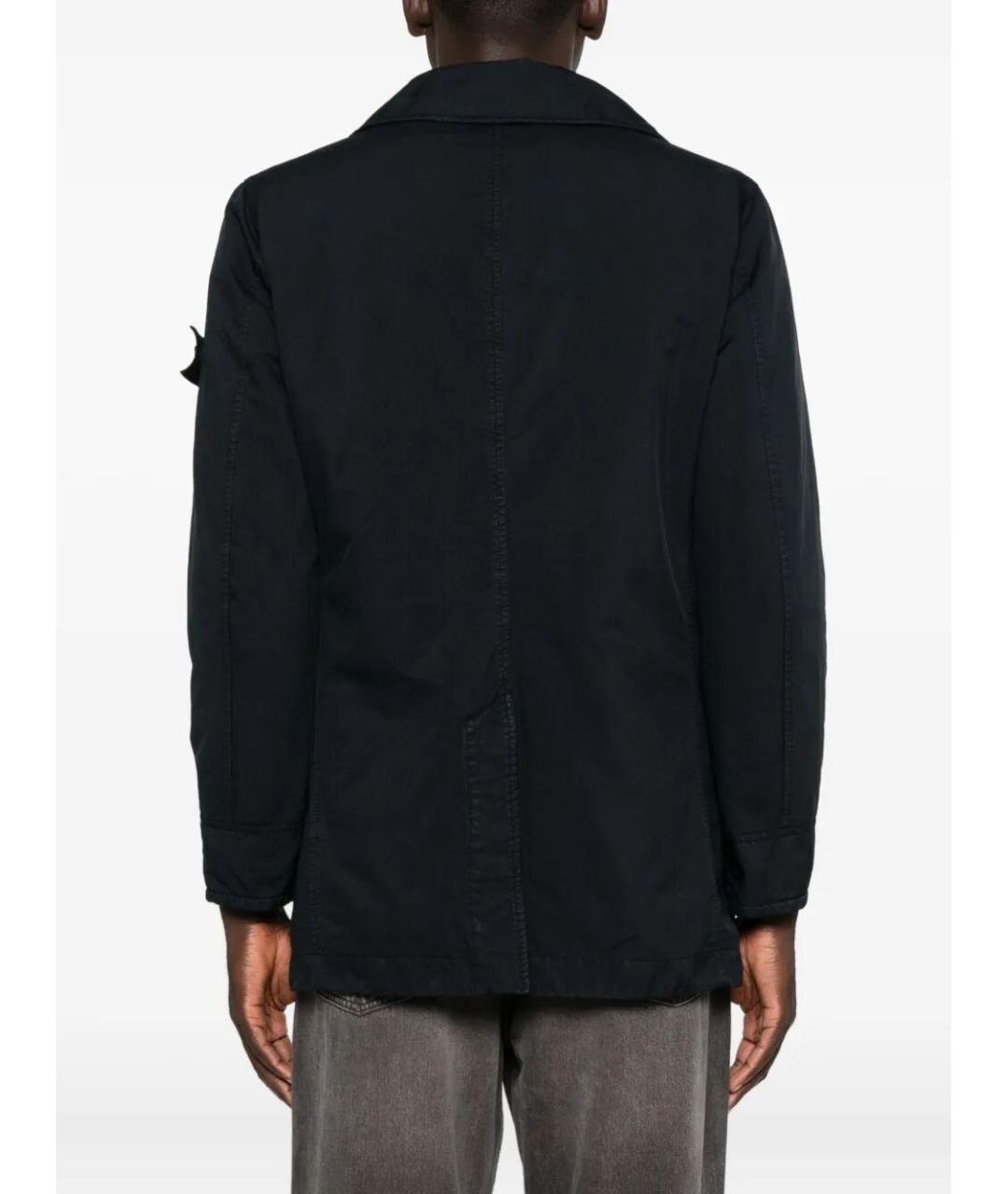 STONE ISLAND Темно-синяя полиэстеровая куртка, фото 3