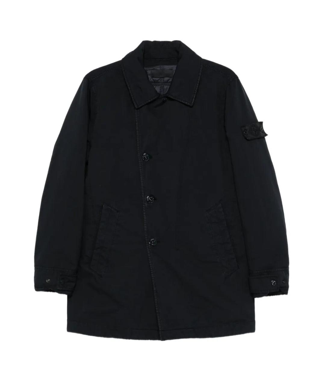 STONE ISLAND Темно-синяя полиэстеровая куртка, фото 1