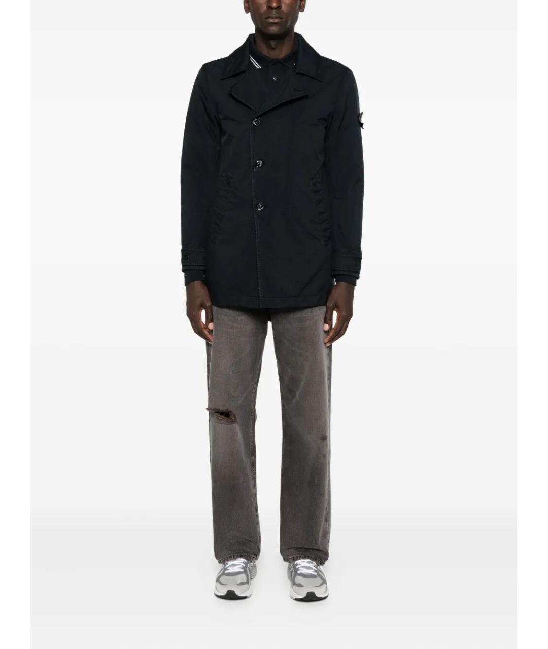 STONE ISLAND Темно-синяя полиэстеровая куртка, фото 2