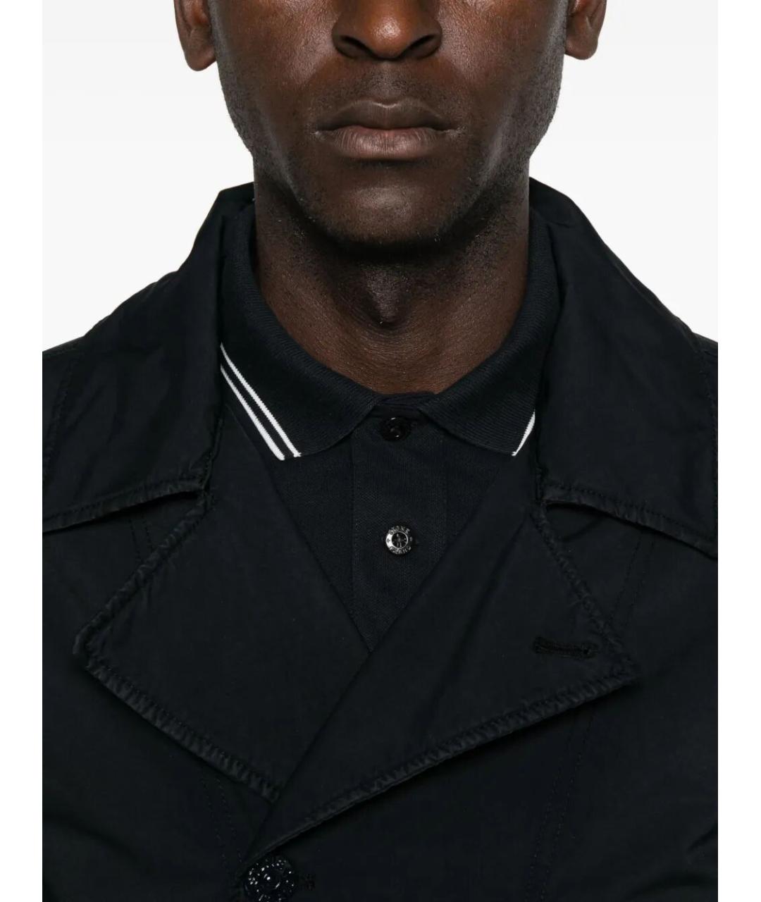 STONE ISLAND Темно-синяя полиэстеровая куртка, фото 4