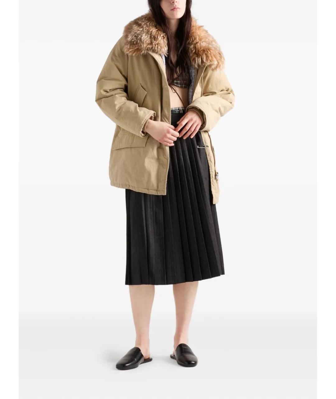 PRADA Серая шерстяная юбка миди, фото 2