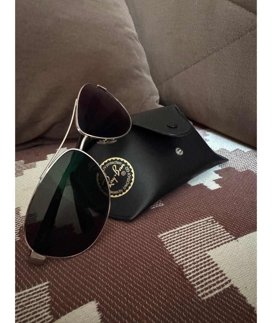 RAY BAN Черные металлические солнцезащитные очки, фото 6