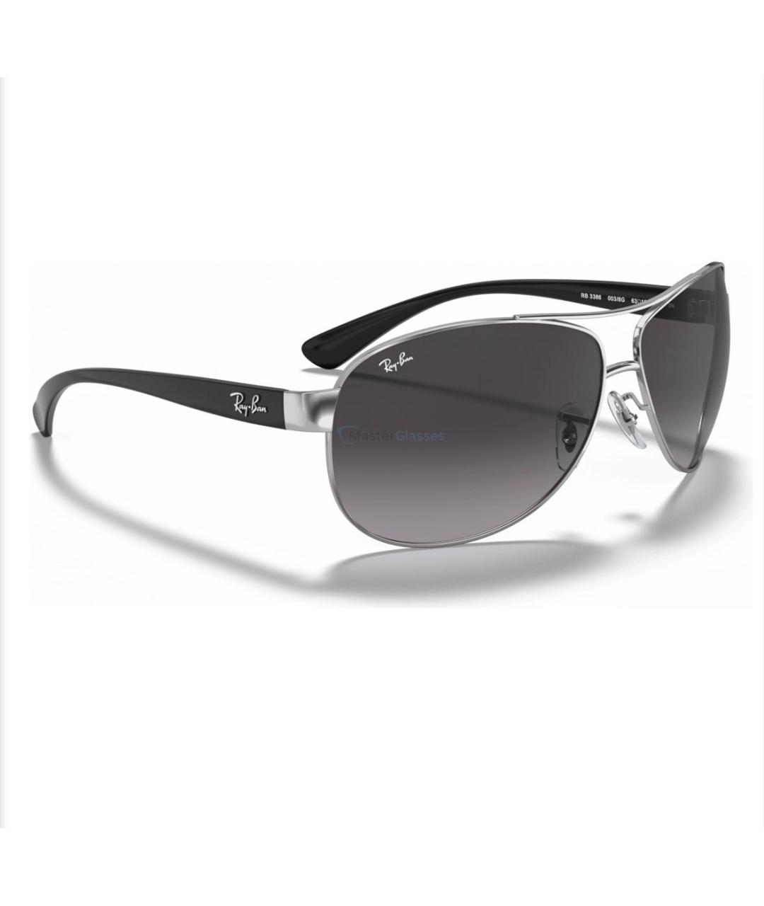 RAY BAN Черные металлические солнцезащитные очки, фото 2
