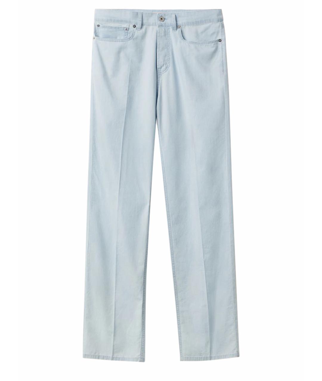 MIU MIU Голубые хлопковые прямые джинсы, фото 1