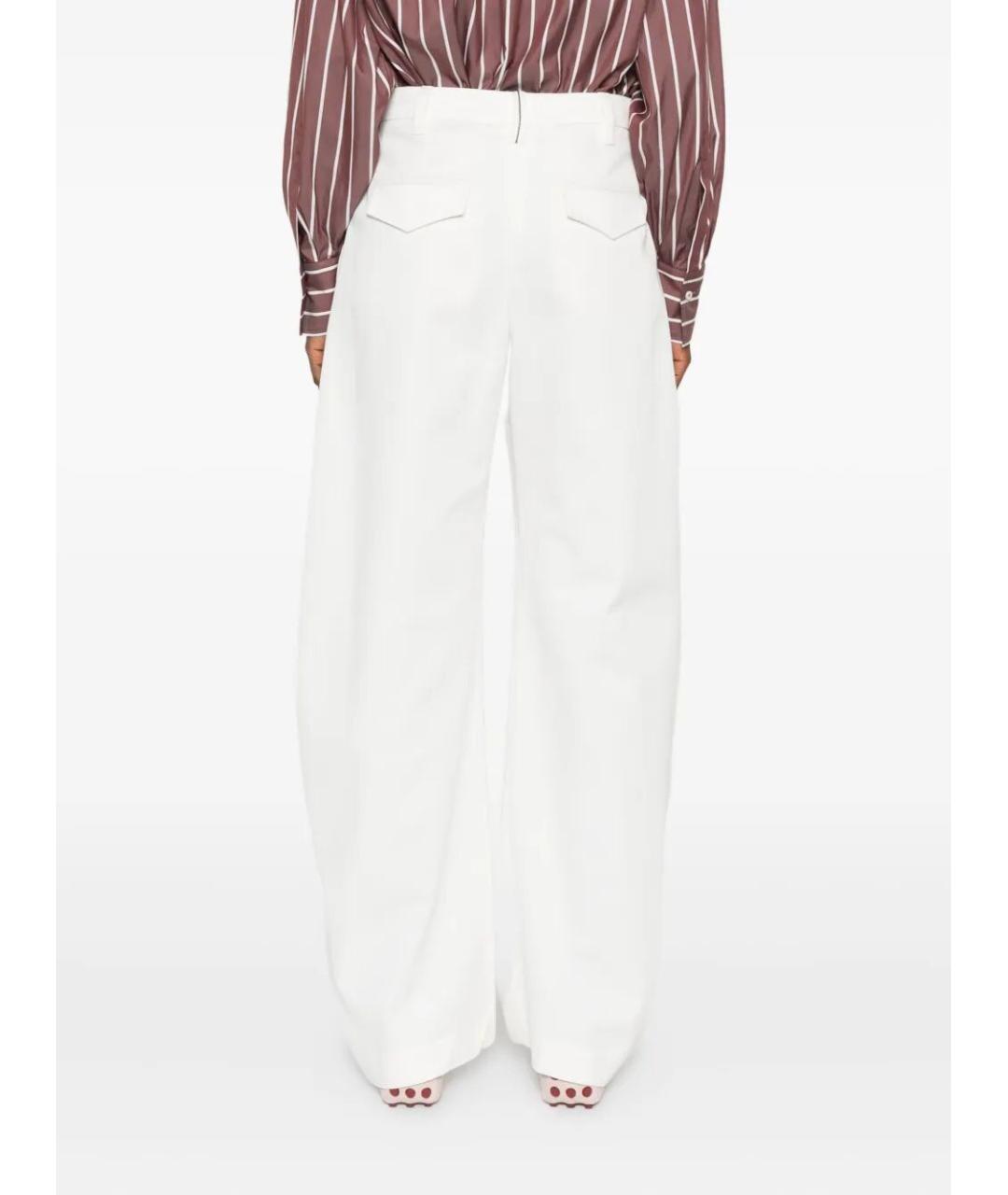 BRUNELLO CUCINELLI Белые хлопковые брюки широкие, фото 2
