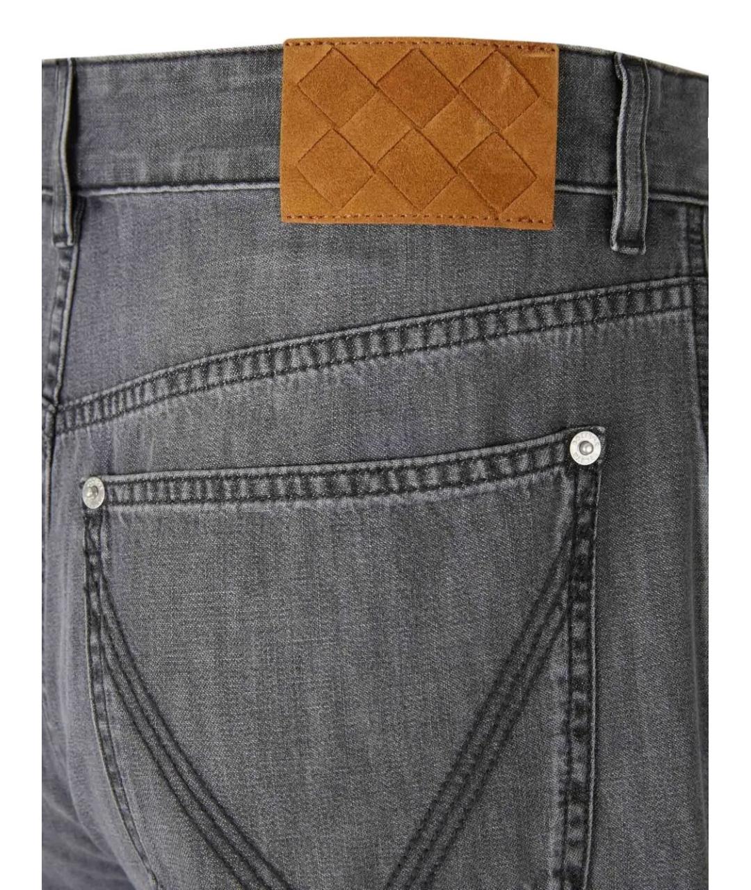 BOTTEGA VENETA Антрацитовые хлопковые прямые джинсы, фото 4