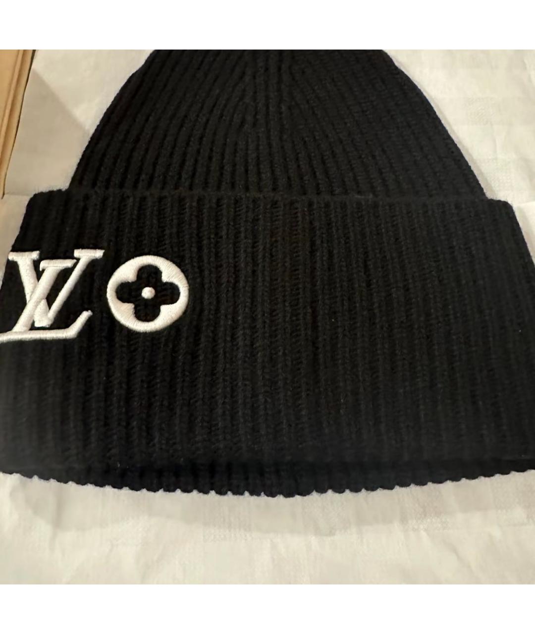 LOUIS VUITTON Черная шапка, фото 3