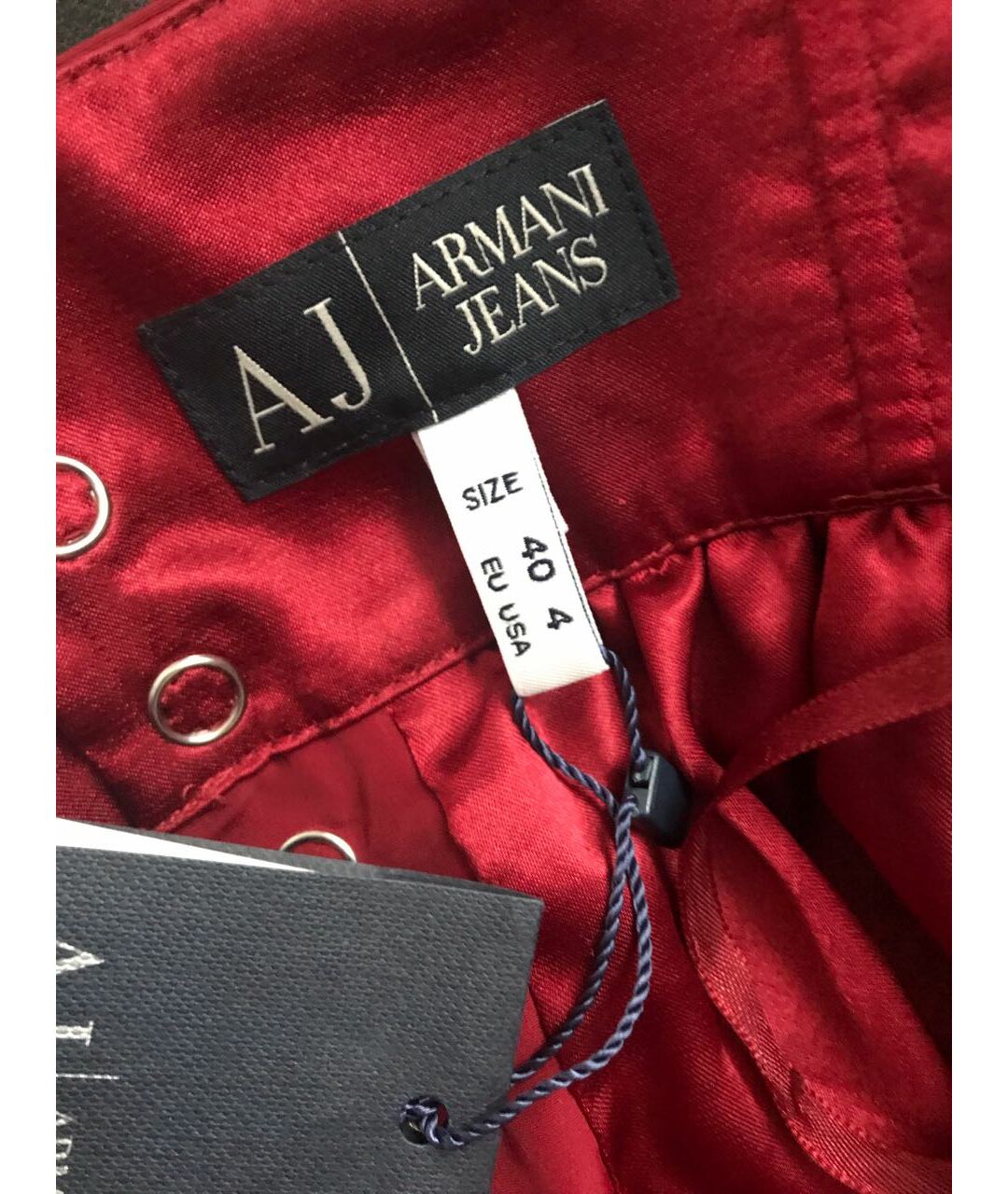 ARMANI JEANS Бордовое полиэстеровое платье, фото 4