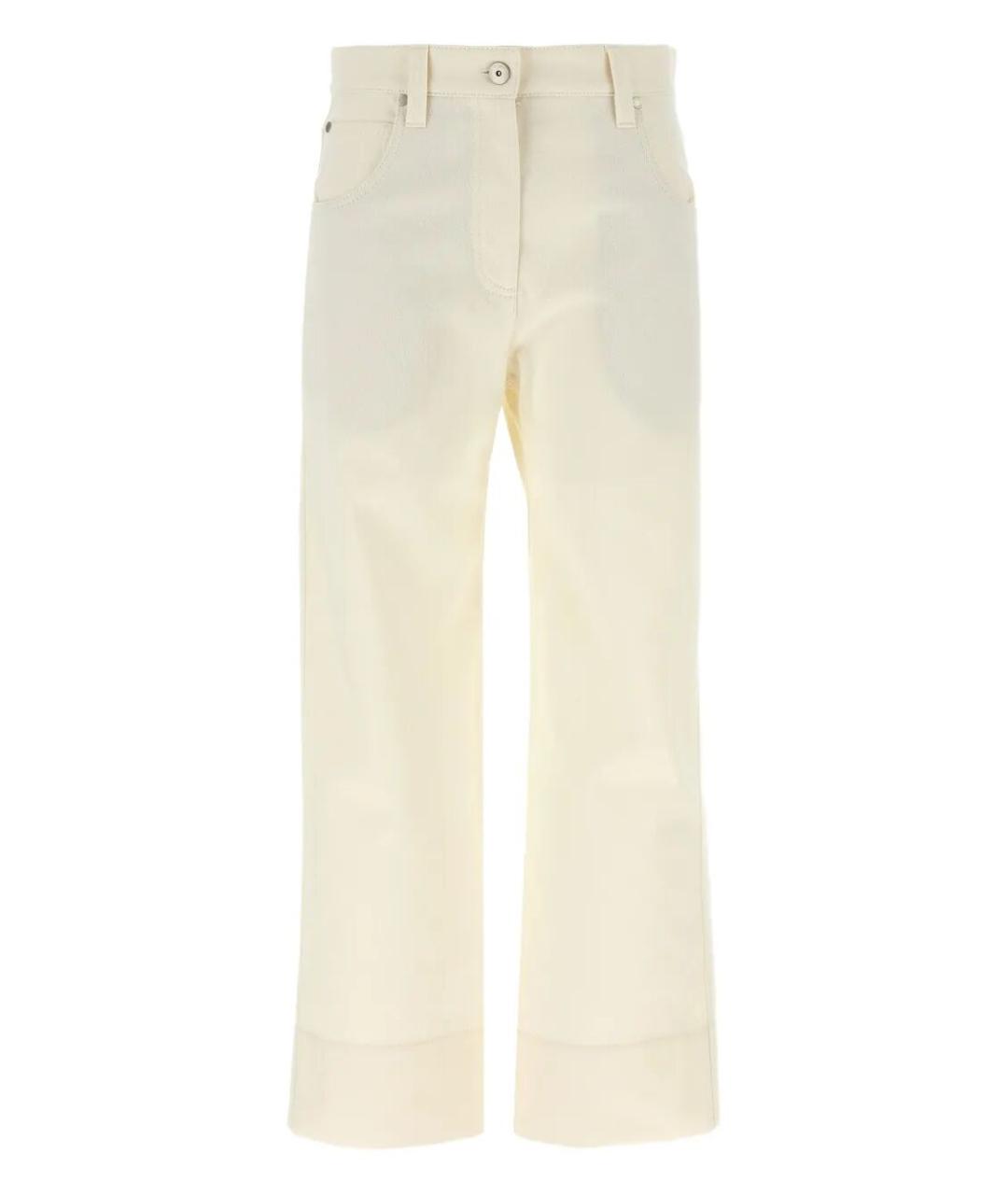 BRUNELLO CUCINELLI Бежевые хлопковые брюки широкие, фото 1