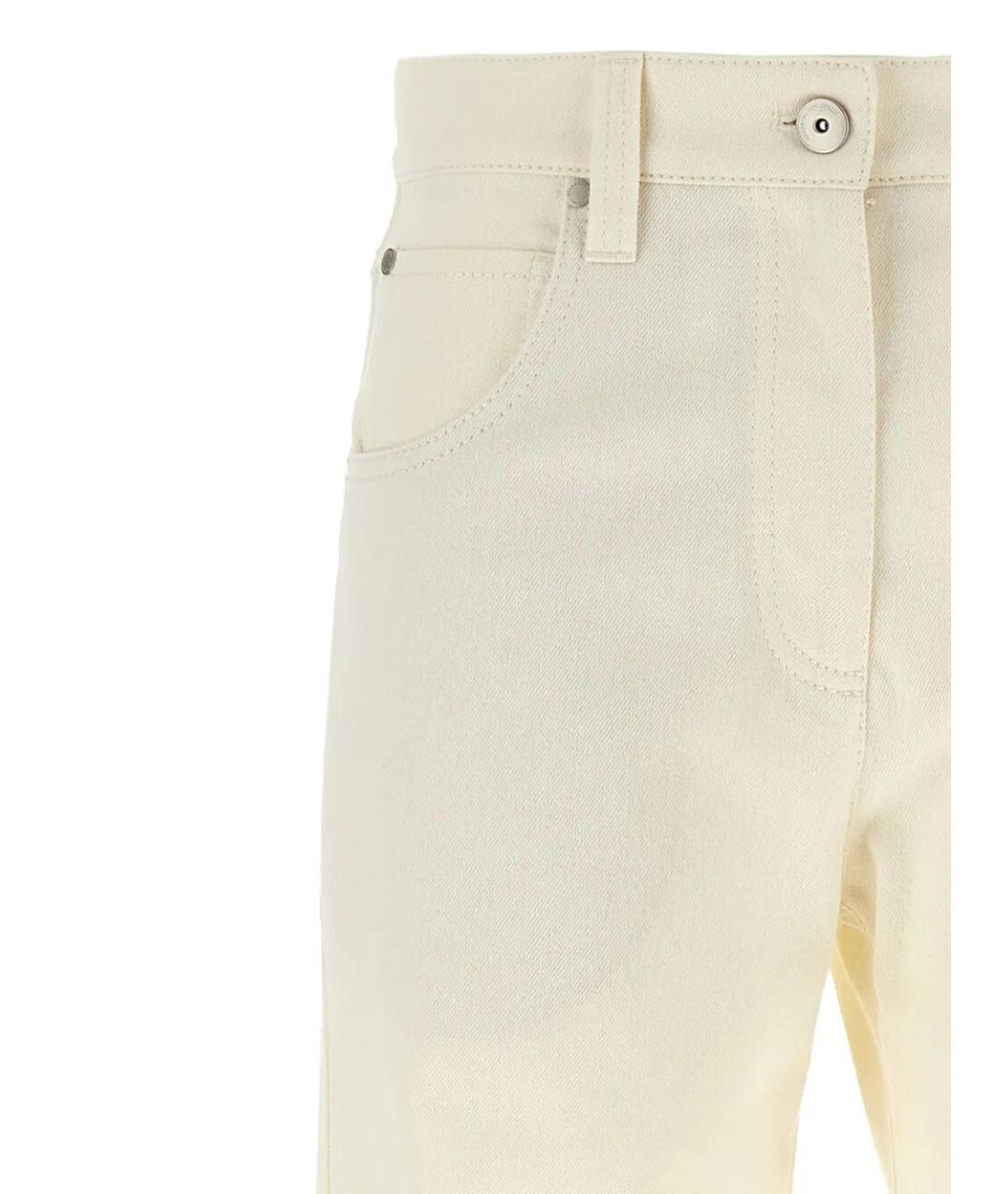 BRUNELLO CUCINELLI Бежевые хлопковые брюки широкие, фото 4