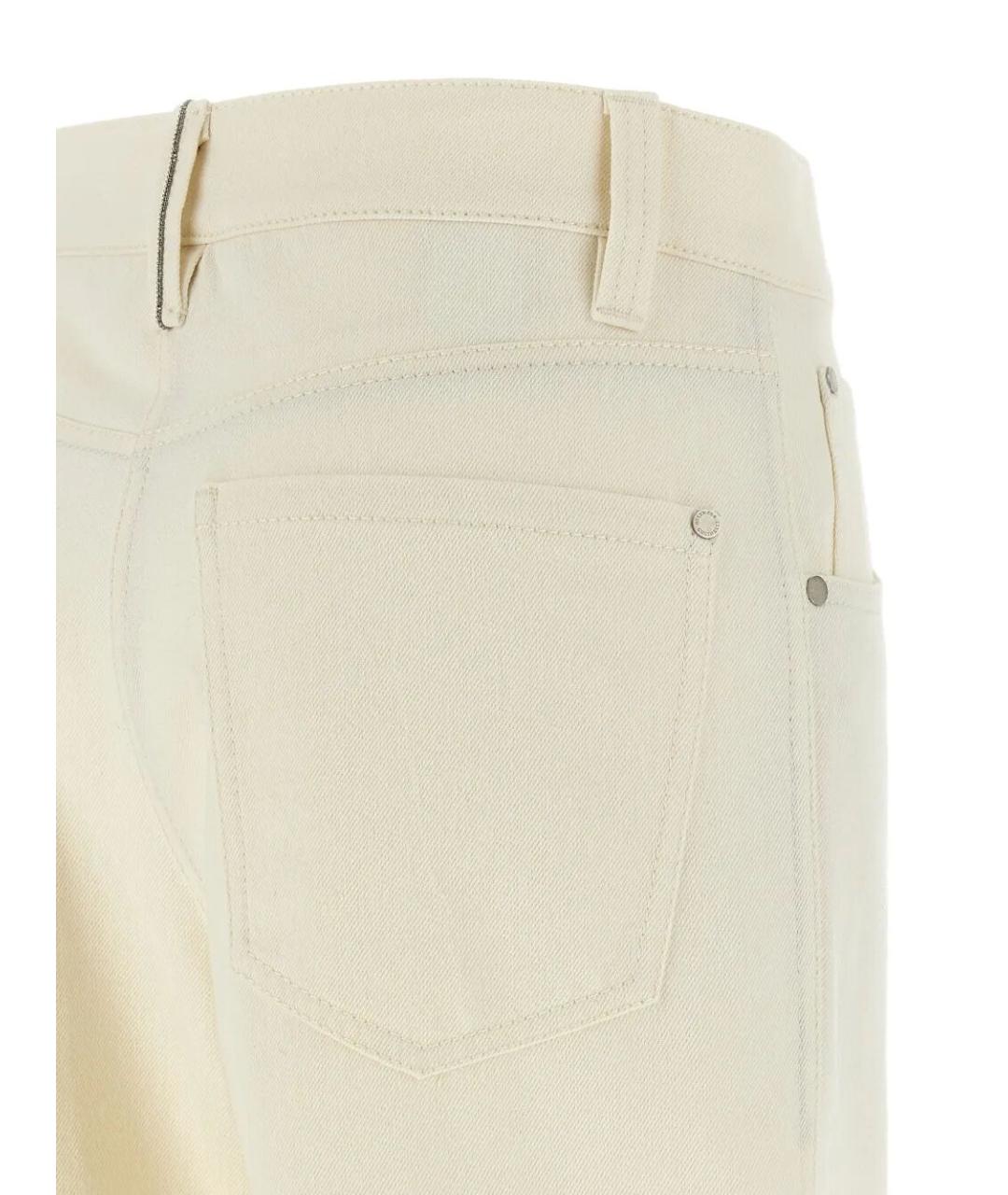 BRUNELLO CUCINELLI Бежевые хлопковые брюки широкие, фото 3