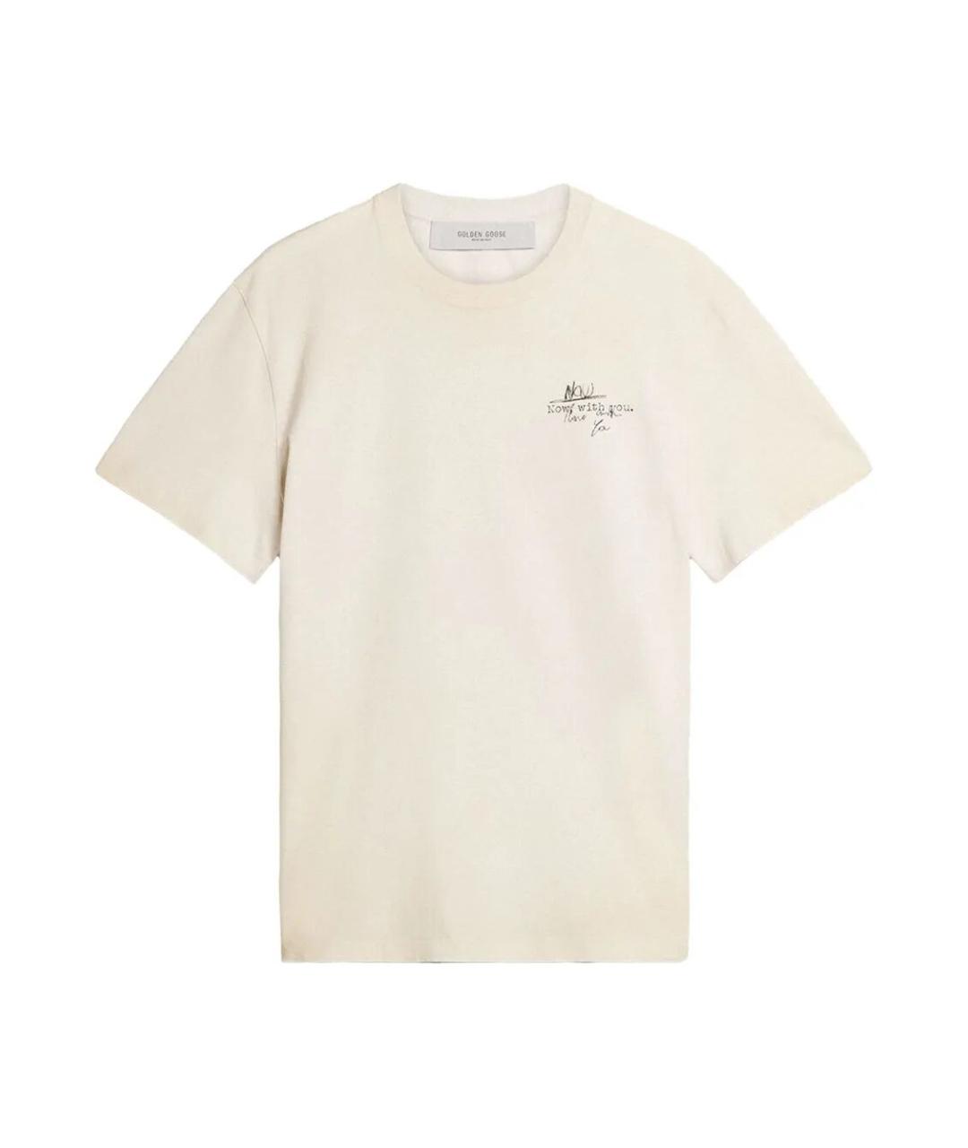 GOLDEN GOOSE DELUXE BRAND Бежевая хлопковая футболка, фото 1