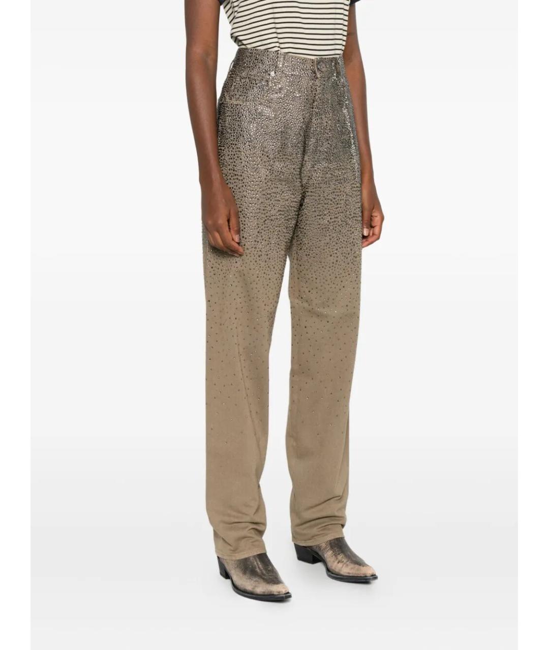 GOLDEN GOOSE DELUXE BRAND Хаки хлопковые прямые джинсы, фото 3