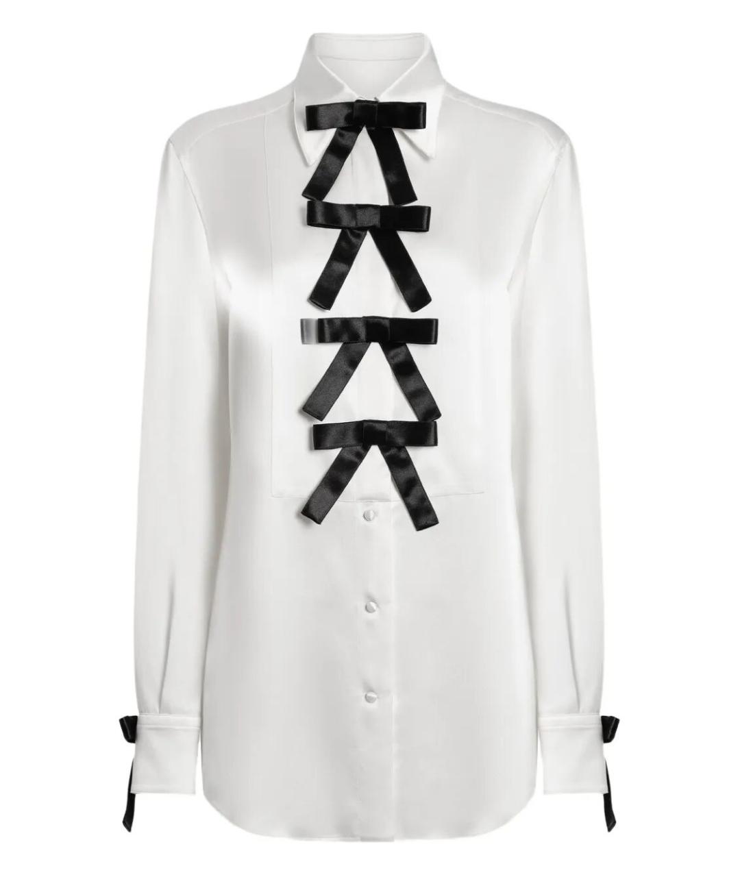 DOLCE&GABBANA Белая шелковая блузы, фото 1