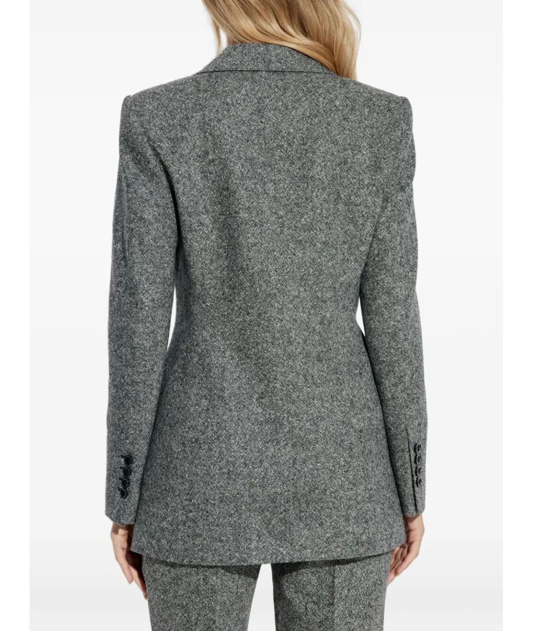 DOLCE&GABBANA Антрацитовый шерстяной жакет/пиджак, фото 3