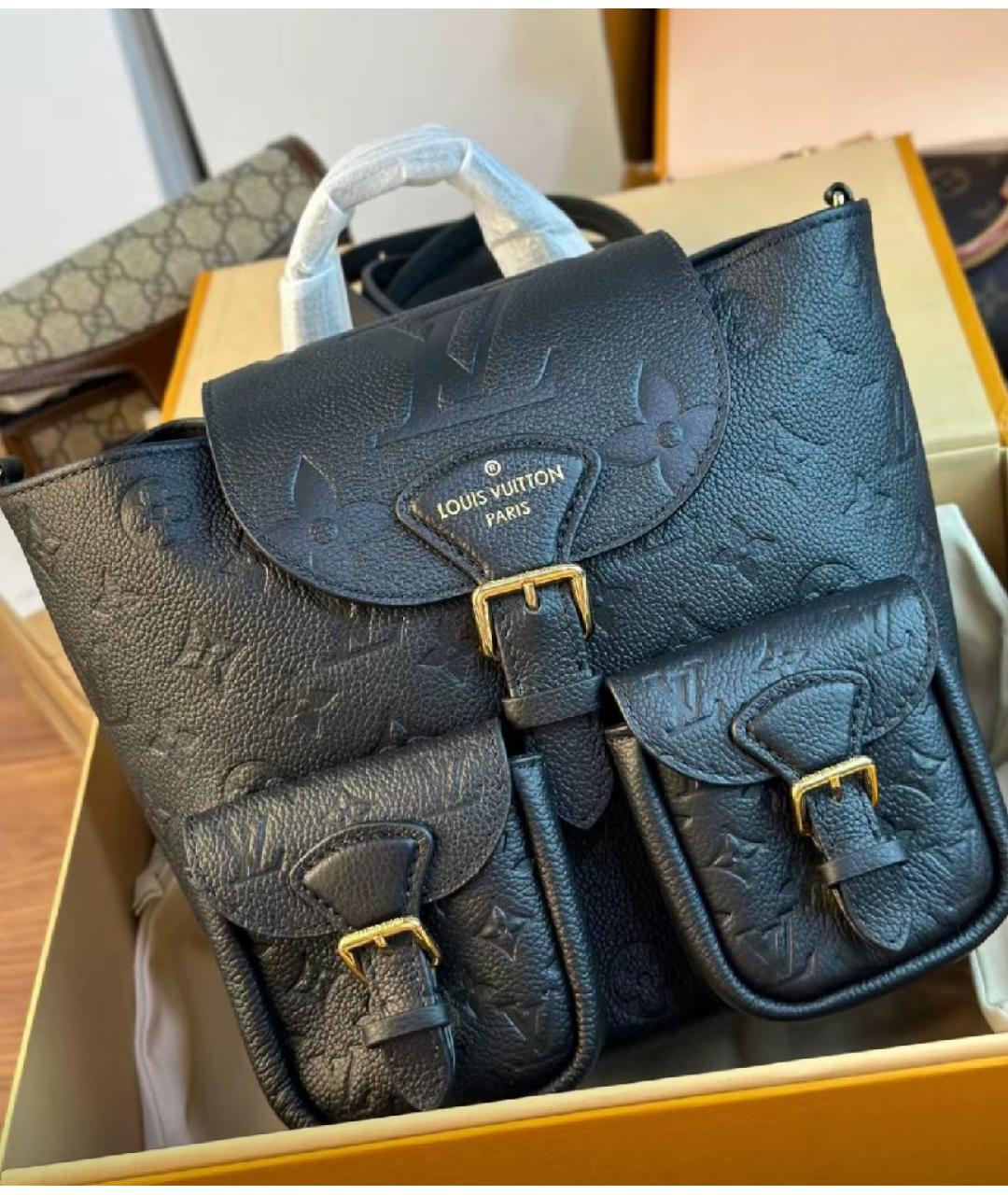 LOUIS VUITTON Черный кожаный рюкзак, фото 6