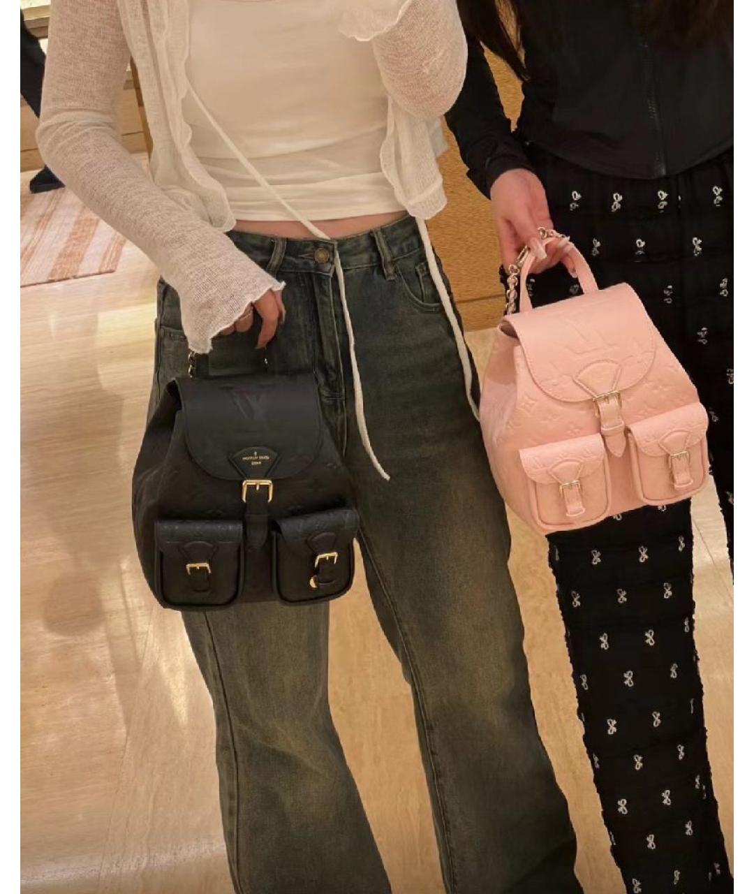 LOUIS VUITTON Черный кожаный рюкзак, фото 7