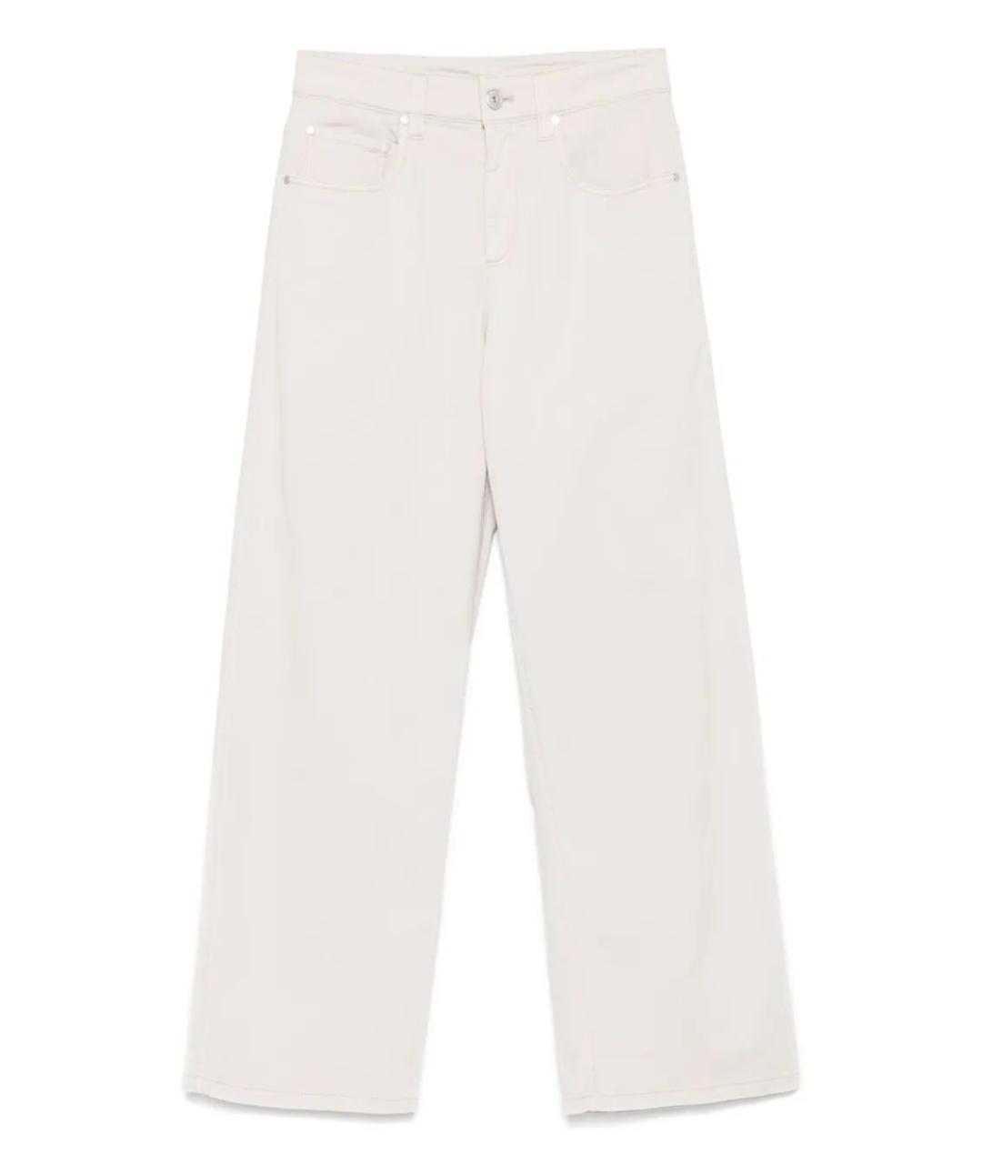 BRUNELLO CUCINELLI Белые хлопковые брюки широкие, фото 1