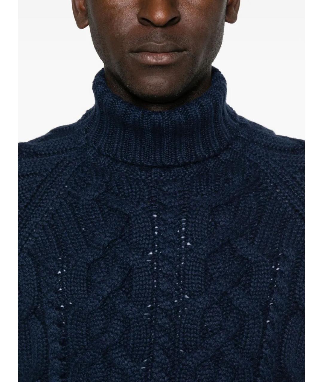 BRUNELLO CUCINELLI Темно-синий кашемировый джемпер / свитер, фото 5