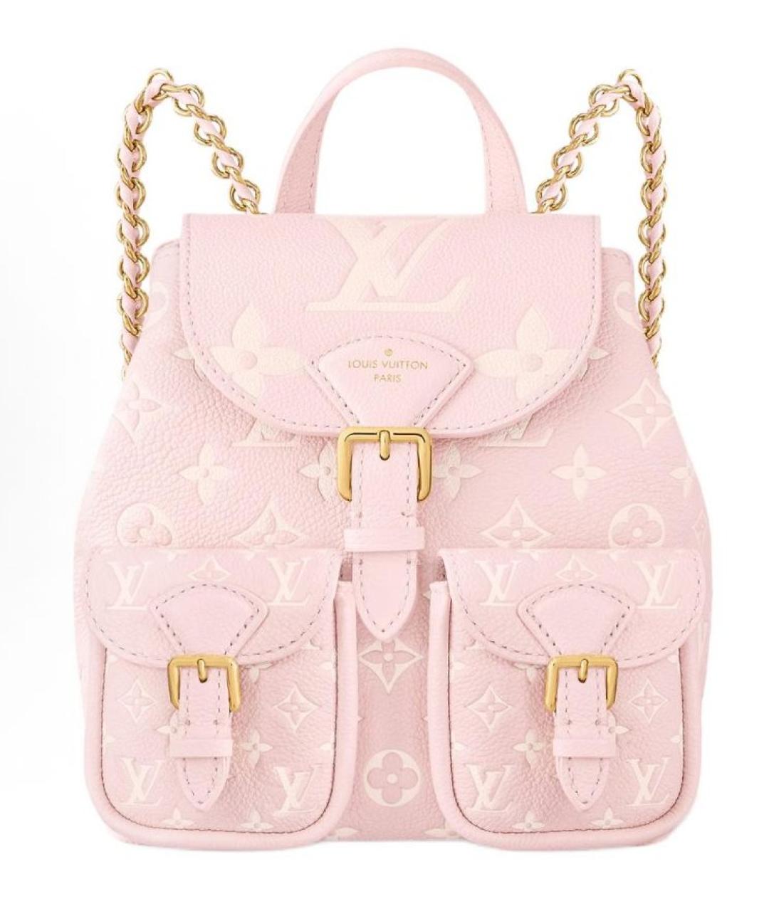 LOUIS VUITTON Розовый кожаный рюкзак, фото 7