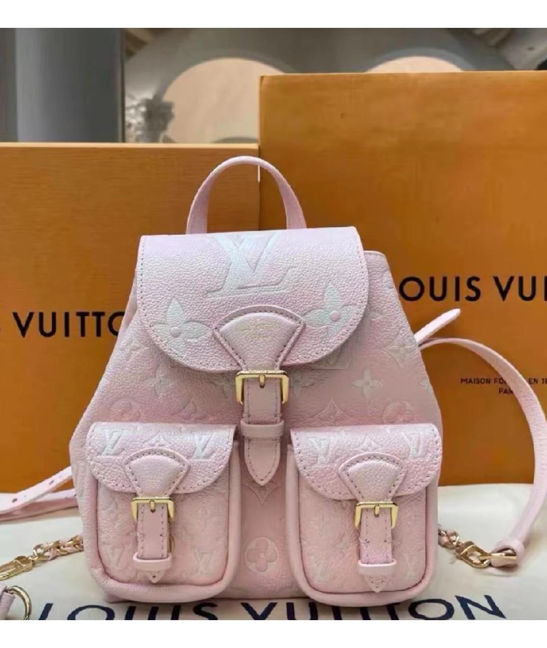 LOUIS VUITTON Розовый кожаный рюкзак, фото 5