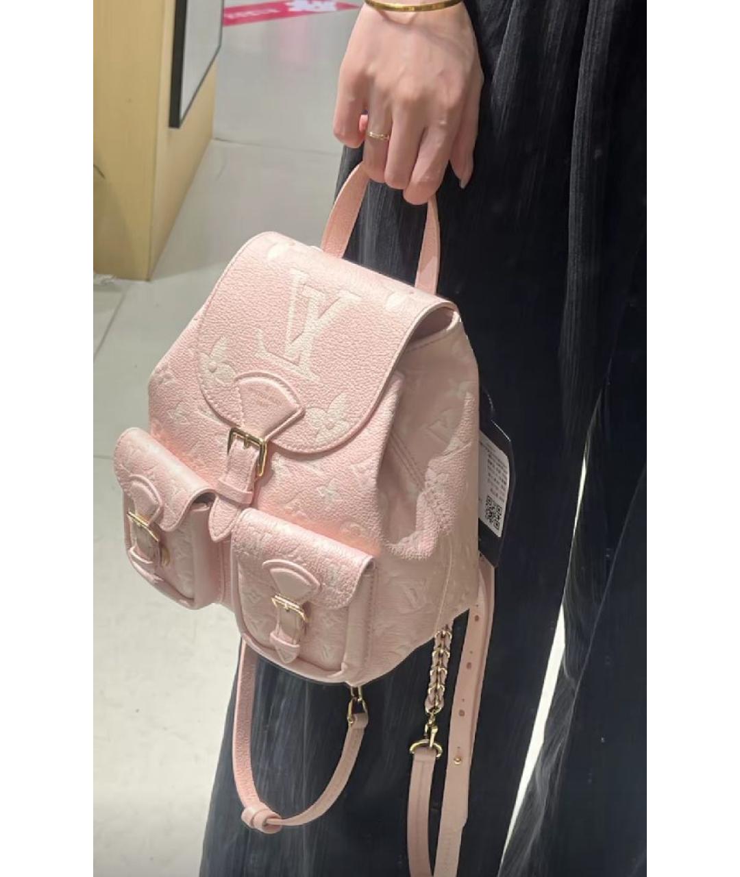 LOUIS VUITTON Розовый кожаный рюкзак, фото 6