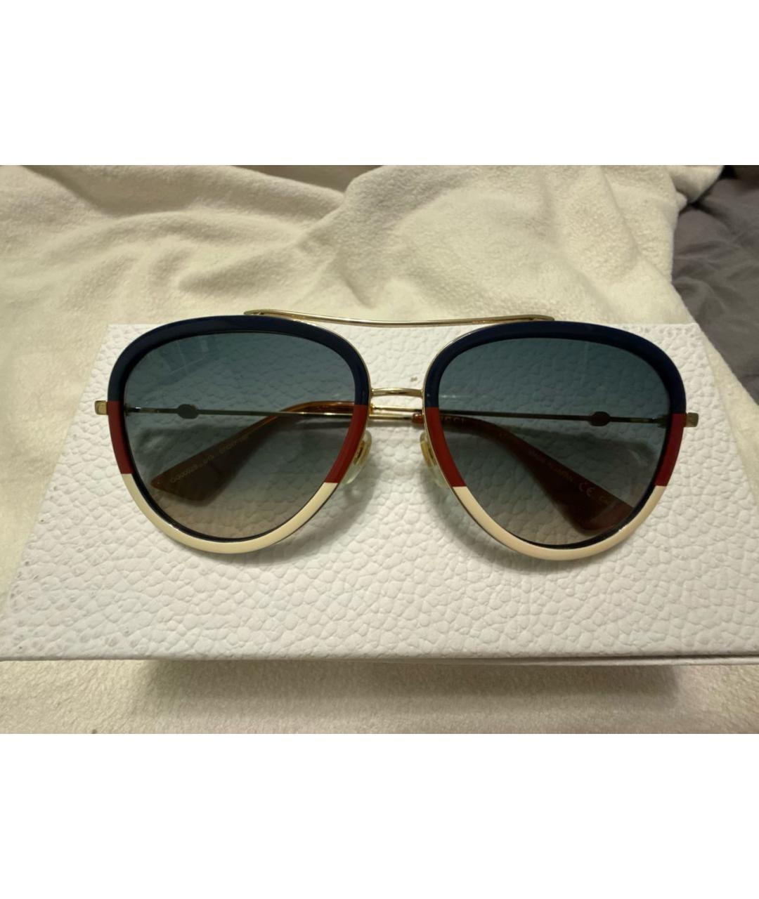 GUCCI Синие пластиковые солнцезащитные очки, фото 8