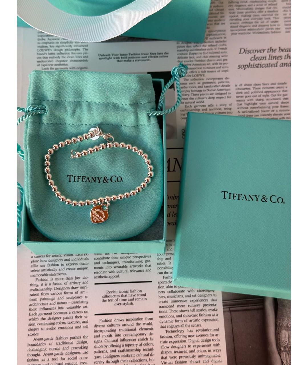 TIFFANY&CO Серебрянный серебряный браслет, фото 4